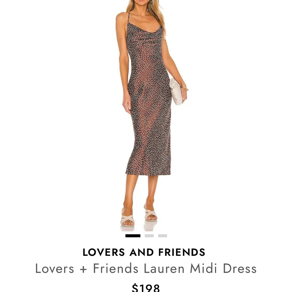 Lovers + Friends Lauren Midi Dress - Black and Pink